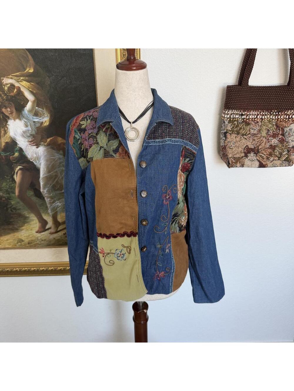 Vintage Patchwork Cottagecore Autumn Light Weight Jacket